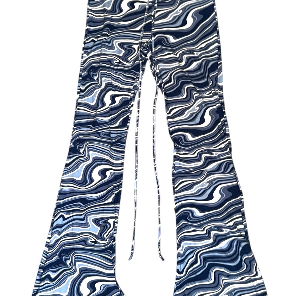 Stylish Blue Patterned Kids Bell Bottoms